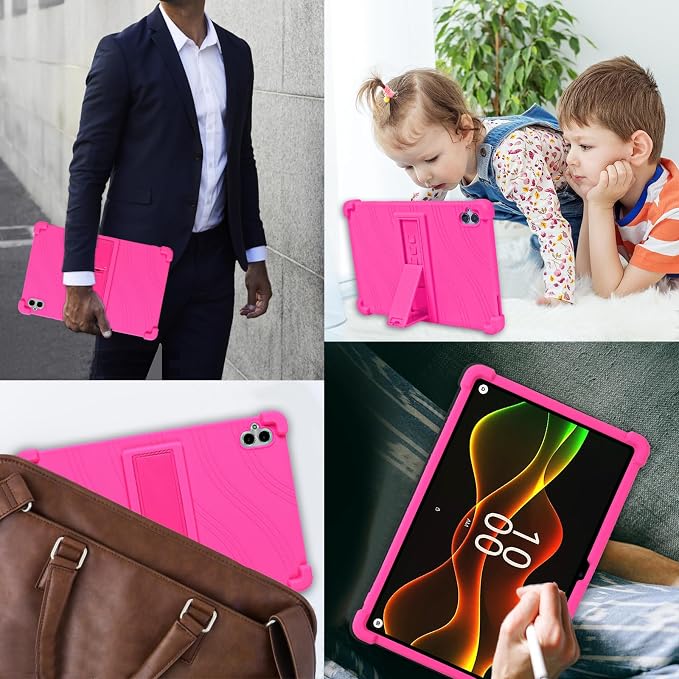 ATOOZ for Boost Celero 5G Tablet Case 10.95 Inch 2025Soft Silicone Shockproof Kids Case for Celero 5G Tablet 11 Inch with PC Stand (Black)