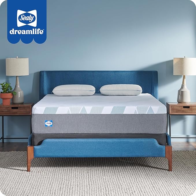 Sealy Dreamlife 12” Hybrid Mattress-in-a-Box, Twin, SealyComfort Gel Memory Foam, SealyResponsive Encased Coils, Surface-Guard Technology