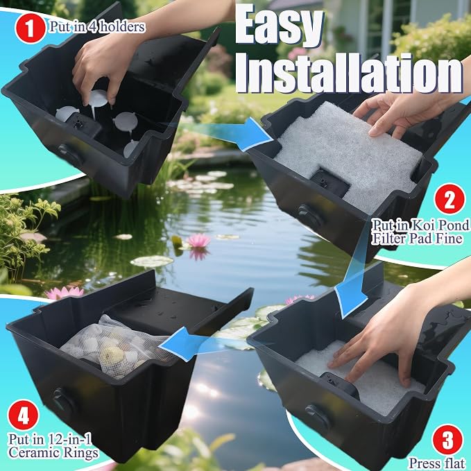 7PCS Pond Filter Media for Pond BOSS Waterfall Spillway, 6 Koi Pond Filter Pad