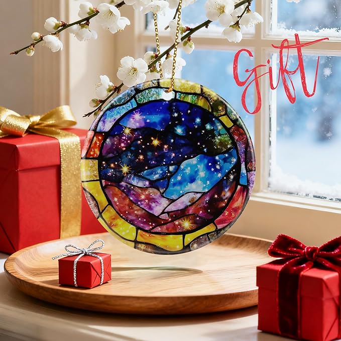 Space Milky Way Ornament, Christmas Ornaments, Christmas Decorations for Tree, Galaxy Indoor Decor, Gifts for Friends, Astronomy Lovers & Cosmic Art Lovers, Gift Exchange & Gift Idea, Giftbox Included