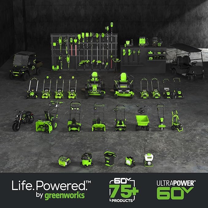 Greenworks 60V 8" Cordless Cultivator/Tiller + 4.0Ah Battery and Charger