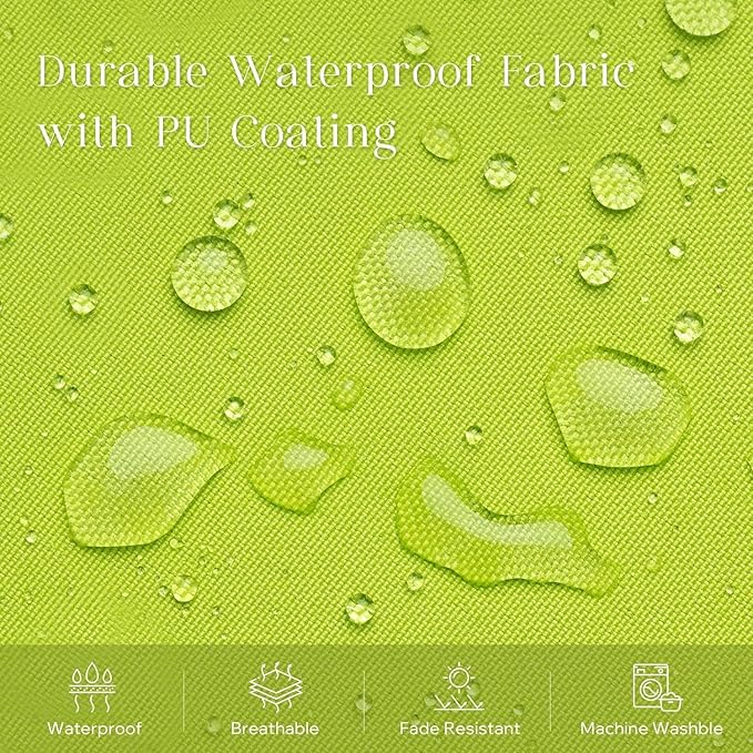 Phantoscope Pack of 2 Outdoor Waterproof Throw Pillow Covers with Contrast Piping, Decorative Square Cushion Case Patio Pillows for Couch Tent Sunbrella, Lime Green 18x18 inches