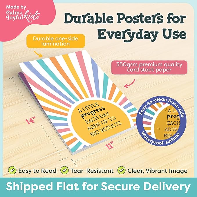 Calm Down Corner Posters – Feelings Chart for Kids, Preschool Classroom Toddler, Quiet Time Area, Coping Skills, Therapy Supplies, Social Emotional Peace Decor, Must Haves Calming Kit, Middle School