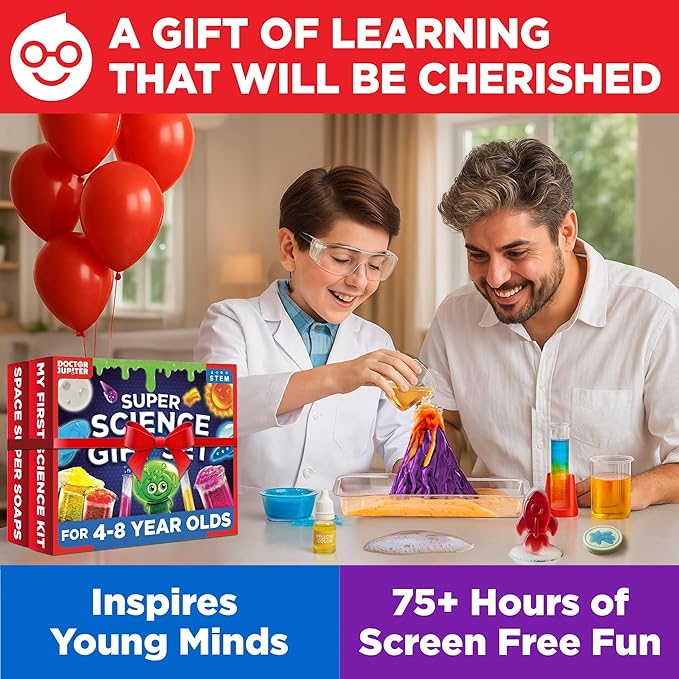 Doctor Jupiter Super Science Gift Set | Set of ‘My First Science Kit’, ‘Space Super Soaps’ for Kids Ages 4+ | Birthday Gift Ideas, STEM Learning & Educational Toys for 4-5-6-7-8 Year Old Boys & Girls