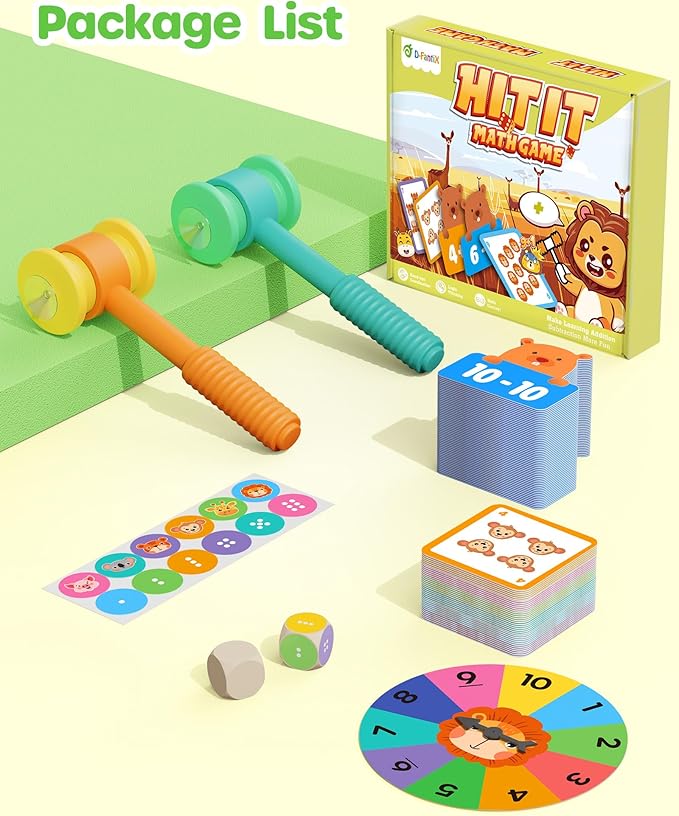 D-FantiX Addition and Subtraction Games, Math Games for Kids, Math Manipulatives for Kindergarten Elementary 1st 2nd Grade, Montessori Educational Learning Toy for Classroom Homeschool