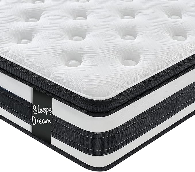 12 Inch Memory Foam Mattress,Twin XL Size Plush Hybrid Mattress,Cooling Knitted Cover & Pocket Spring,Breathable & Motion Isolating,Pressure Relief, Certified Foams Fabric,Bed in a Box,Tranquilo Core