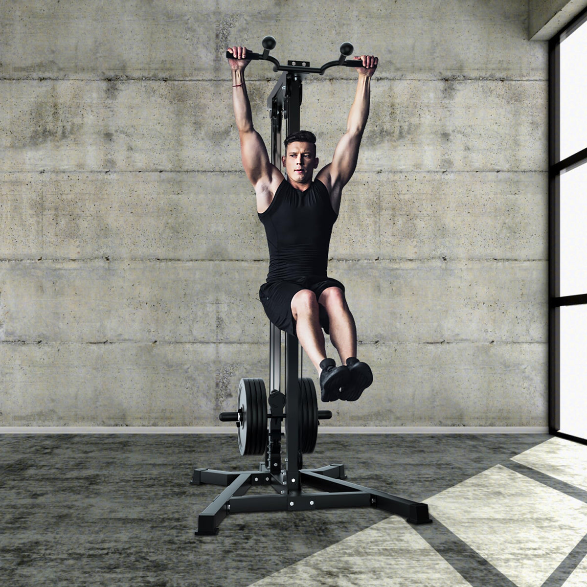 VIVITORY LAT Pull Down and Low Row Cable Machine - 16 Height Adjustable Pulley System for Full Body Workout, Maximum Weight Capacity 400lbs, Perfect for Home Gym, Includes Additional Handle