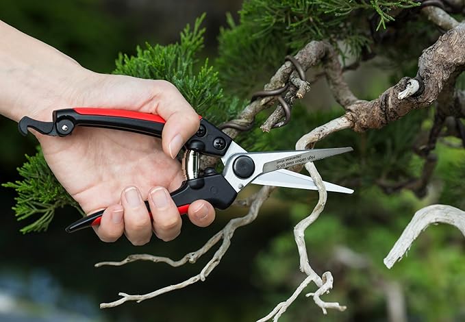 Kimura® 8" Pro Pruning Scissors, Premium Japanese SK5 Hi-Carbon Steel Blades, Non-Slip Vinyl Coated Handles, Lightweight & Ergonomic, Multi-Tasking Pruning Shears, Garden Snips, Precision Clippers