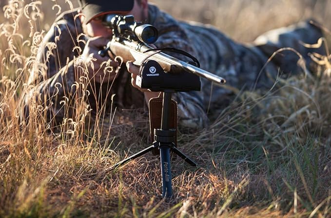 Vanguard Porta Aim Gun Rest. Compact and Portable Bench Rest. Quick Height Adjustment. Anti-Vibration Bag Rotates 360 Degrees , Black