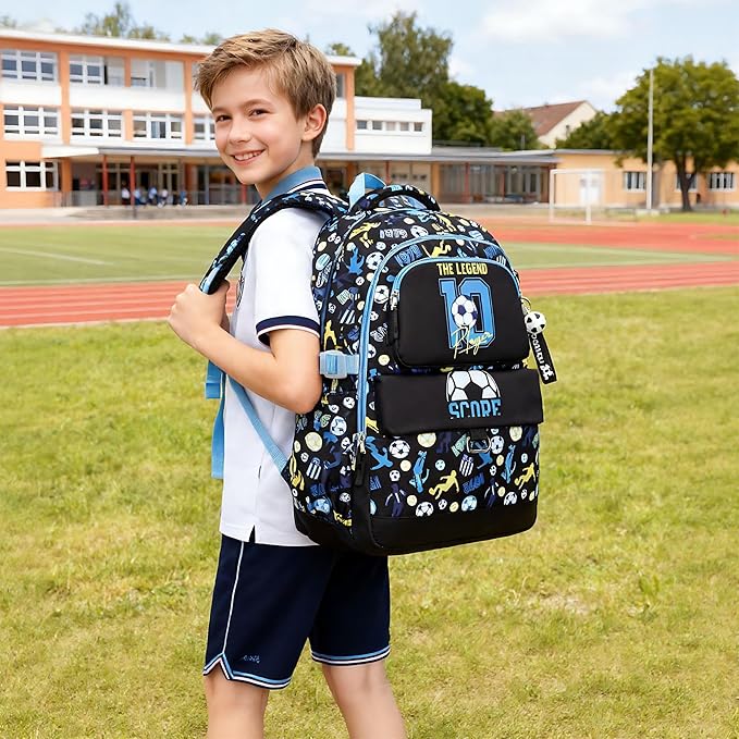 Makukke Kids Backpack for School Boys, 15.6" Gamer Backpack with Lunch Box & Pencil Case, Bookbag For Elementary, Middle School