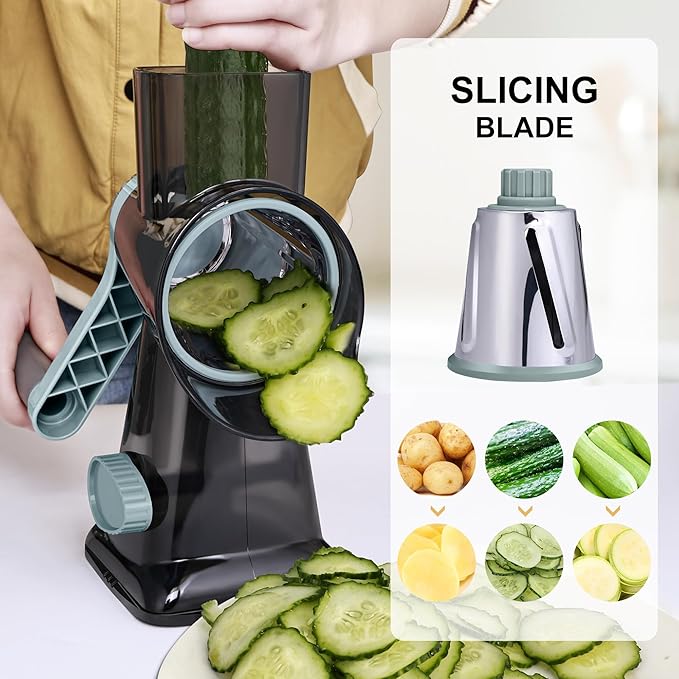 Cheese Grater Box Grater (Rotary Clear Black)