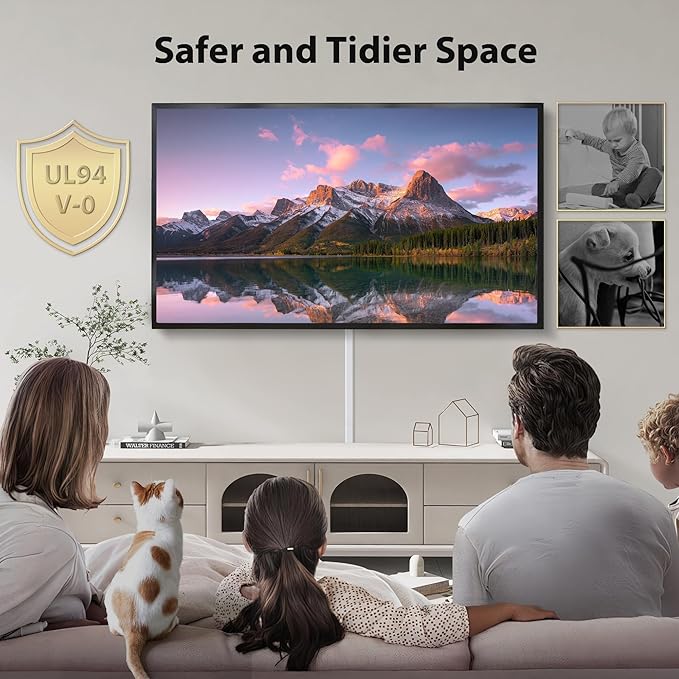 66in (4X L16.5in) Large Wire Hiders for TV on Wall for 3-4 Cords - ZhiYo PVC Cable Cover Kit with Pre-Applied Adhesive Tape, Ideal for Wall Mounted TVs Home Office, W1.2in x H0.7in Beige