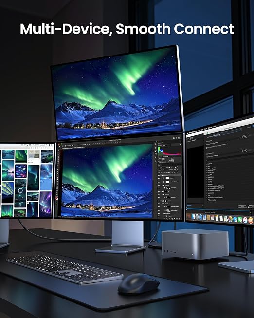 Silkland 80Gbps USB 4 for Thunderbolt 5 Cable 1FT 240W PD 3.1 Charging up to 120Gbps Bandwidth for Dual 8K Braided USB C Data Cable Compatible Thunderbolt 4/5 SSD MacBook M4 Pro iPhone17/16Dock