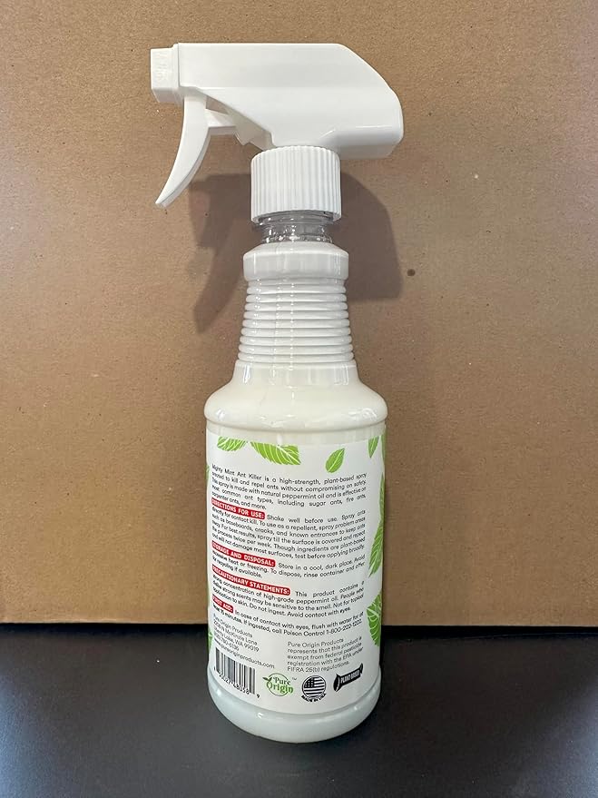 Mighty Mint Peppermint Oil Ant Killer Spray – Natural Ant Repellent for Indoor & Outdoor Use – Plant-Based Insect & Pest Control – 16 oz (Pack of 2)