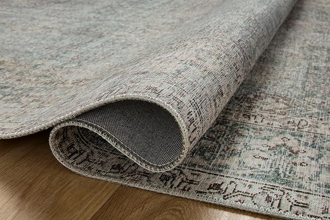 Loloi Chris Loves Julia Jules Collection JUL-08 Emerald/Antique Ivory 7'-6'' x 9'-6'', .13" Pile Height, Area Rug