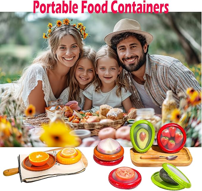Zyphora Avocado Saver, 5-Piece Fruit Saver Container Set with Peeler