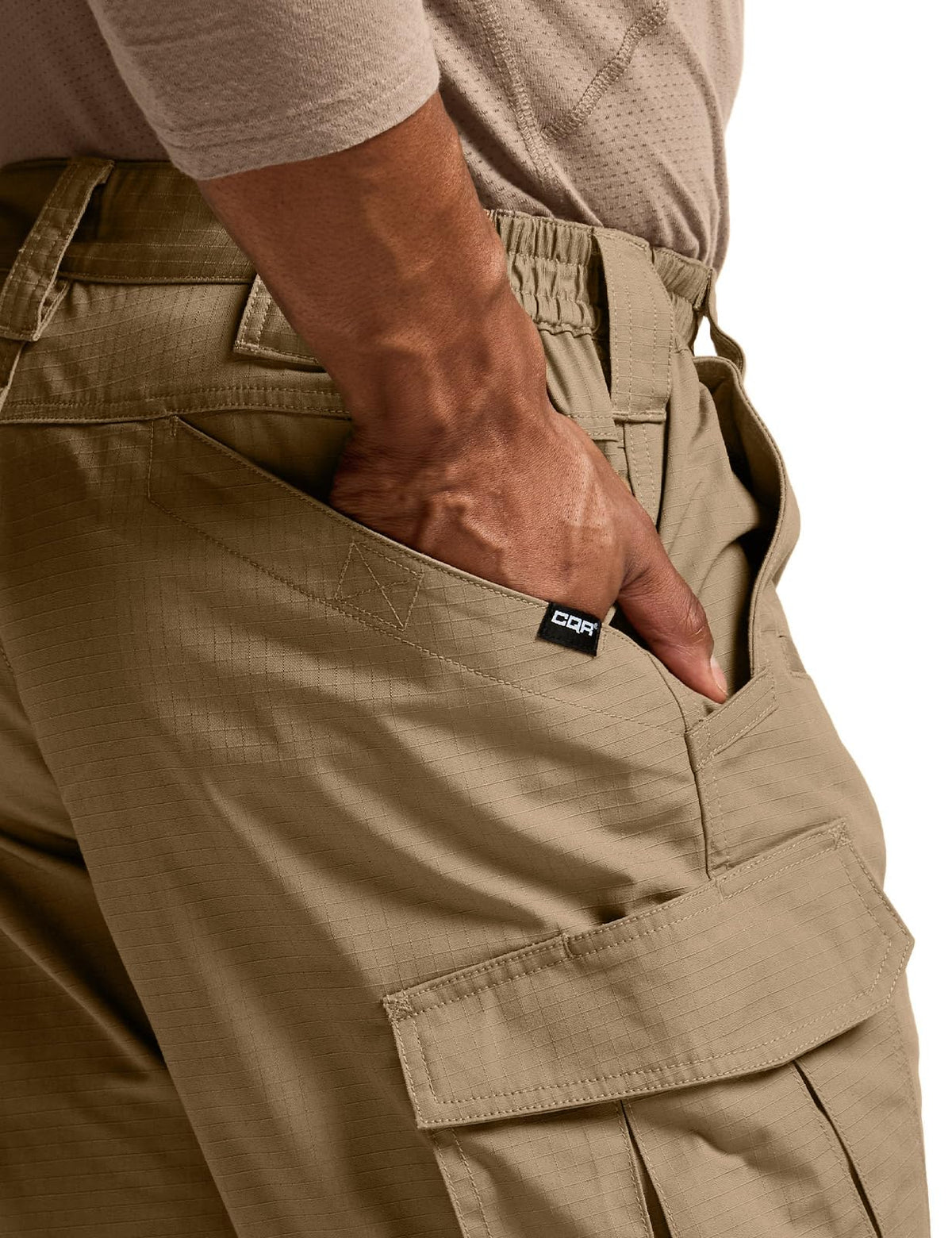CQR Men's Tactical Pants, Water Resistant Ripstop Cargo Pants, Lightweight EDC Work Hiking Pants, Outdoor Apparel, Raider Mag Pocket Cougar, 36W x 30L