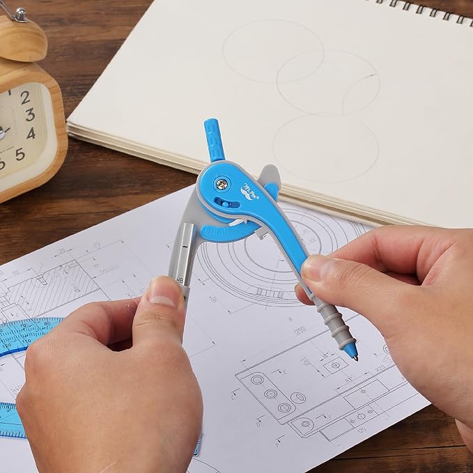 Mr. Pen- Compass and Protractor Set, Math Compass for Geometry and Drawing