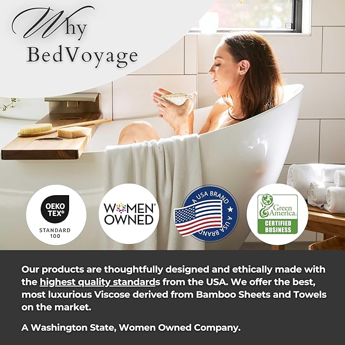 BedVoyage Luxury Bath Towels Set of 6 - Ultra Soft Plush Bathroom Towel Set - Highly Absorbent Viscose from Bamboo Bath Towels Ultra Soft - Spa Towel for Body - Ocean