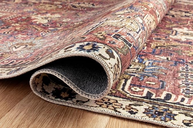 Loloi Chris Loves Julia Jules Collection JUL-01 Merlot/Multi 8'-6" x 11'-6", .13" Pile Height, Area Rug