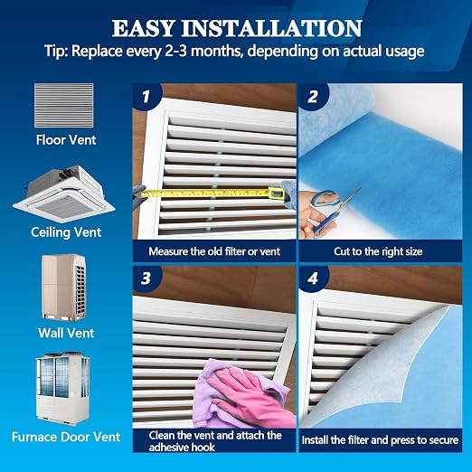 MERV 8 Air Vent Filters, Electrostatic Triple Vent Filter