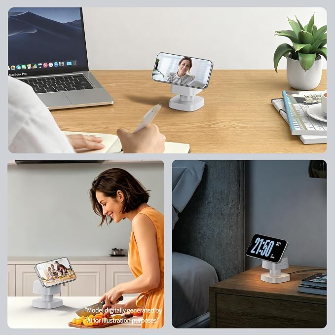 4 in 1 Magnetic Wireless Charging Station15W Fast Charging with Night Light for MagSafe Charger Stand3 in 1 Wireless Charger for iPhone 17/16/15/14/13 Pro MaxApple Watch & AirPodsSand Gold