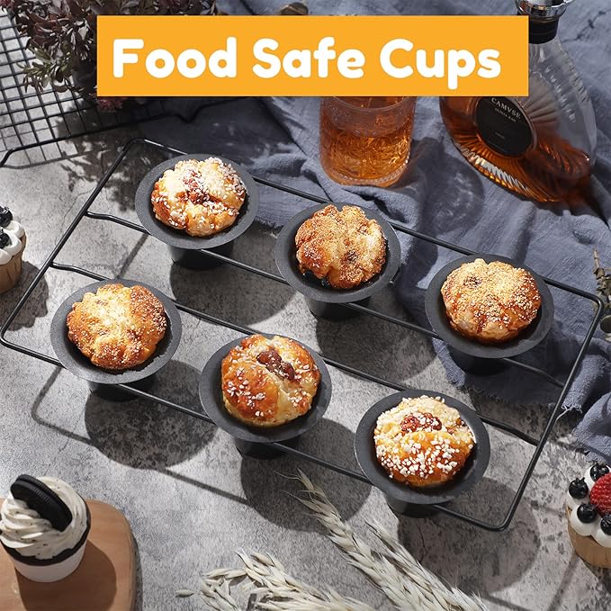 Shellwei 2 Pcs 12 Cups Nonstick Popover Pan Muffin Cupcake Pudding Bakeware
