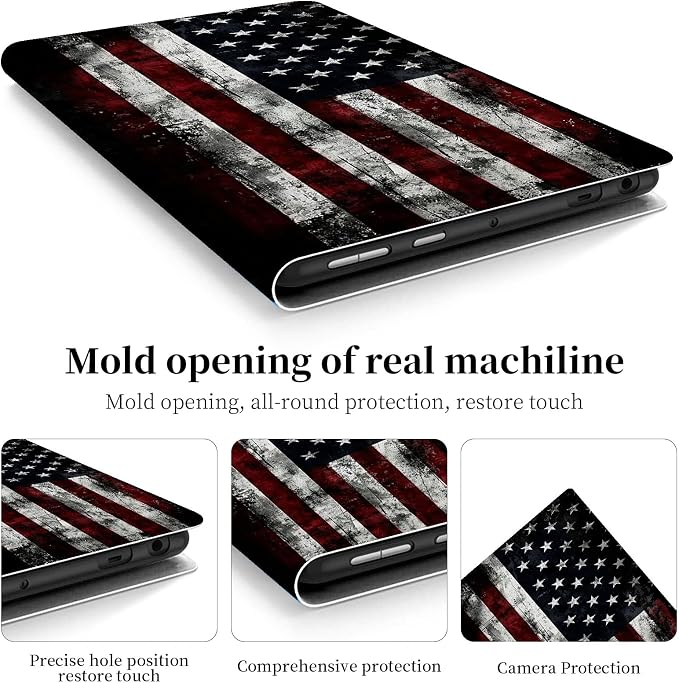 for Amazon Fire Max 11 Tablet Case (13th Generation 2023 Release) 11Slim Multi-Angles Stand Cover Case for Kindle Fire Max 11 13th Gen with Auto Wake/Sleep-Vintage American Flag