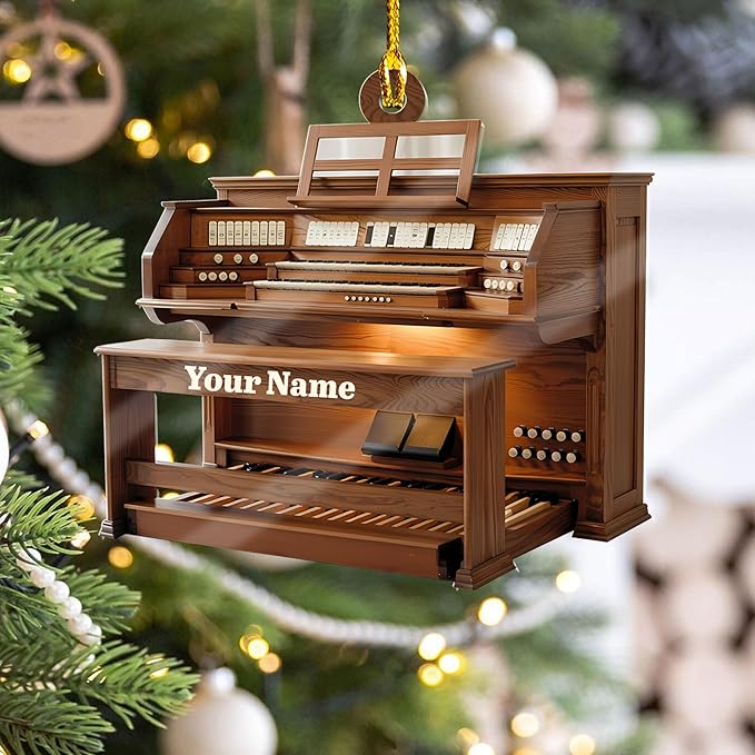 Mostefy Personalized Organ Christmas Ornament 2025, Custom Name Musical Instrument Holiday Decoration, Unique Pipe Organ Keepsake Gift for Musicians & Music Lovers (Organ5)