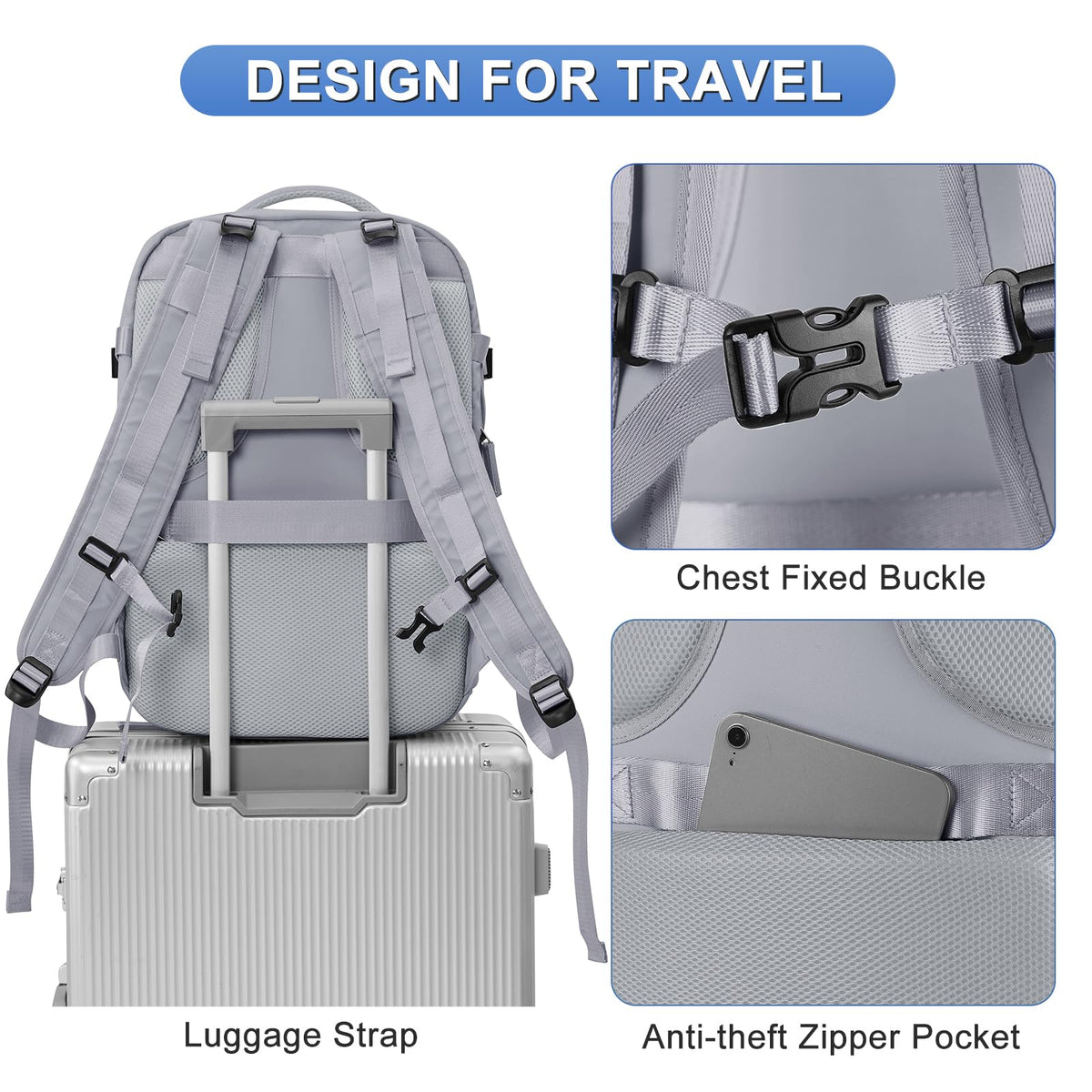 coofay Expandable Backpack For Traveling On Airplane Carry On Backpack Flight Approved Personal Item Travel Backpack For Women Men Airline Approved Gym Bag With Shoe Compartment Travel Weekender Bag