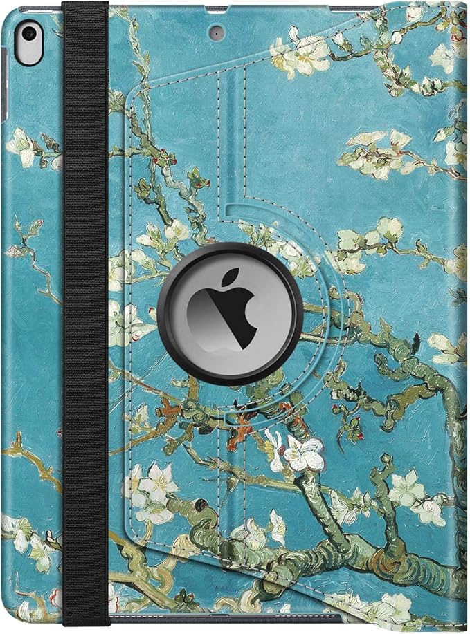 Fintie Rotating Case for iPad Air (3rd Gen) 10.5" 2019 / iPad Pro 10.5" 2017 with Built-in Pencil Holder - 360 Degree Rotating Stand Protective Cover, Auto Sleep/Wake (Blossom)