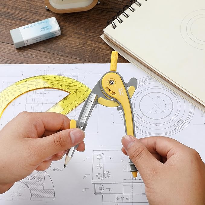 Mr. Pen- Compass and Protractor Set, Math Compass for Geometry and Drawing