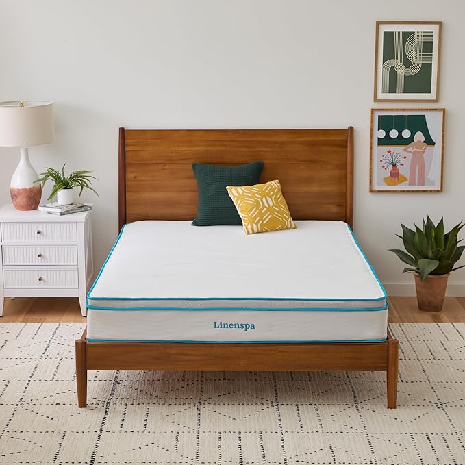 Linenspa 10 Inch Memory Foam and Spring Hybrid Mattress - Medium Feel - Bed in a Box - Quality Comfort and Adaptive Support - Breathable - Cooling - Perfect for a Guest Bedroom - King Size
