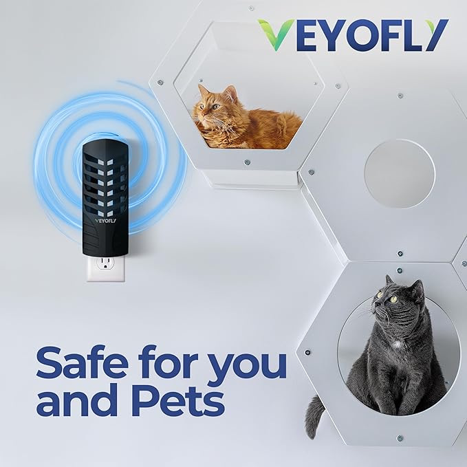 VEYOFLY Fruit Fly Traps for Indoors, Fly Trap Indoor, (4 Device + 12 Refills) Fly Catcher Indoor, Gnat Traps for House Indoor, Fly Trap, Plug in Light Flying Insect Trap, Bug Killer