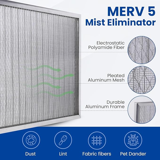 McPherson Reusable Air Filter 14x20x1 | Washable MERV 8 | Made in USA Metal