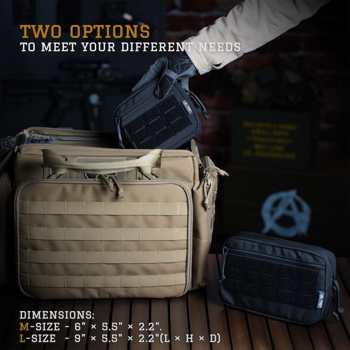 CLTAC Tactical Utility Admin Pouch Compact Molle Pouch EDC Tool Bag Versatile Organized Modular Pouches Include US Flag Patch & D-Ring