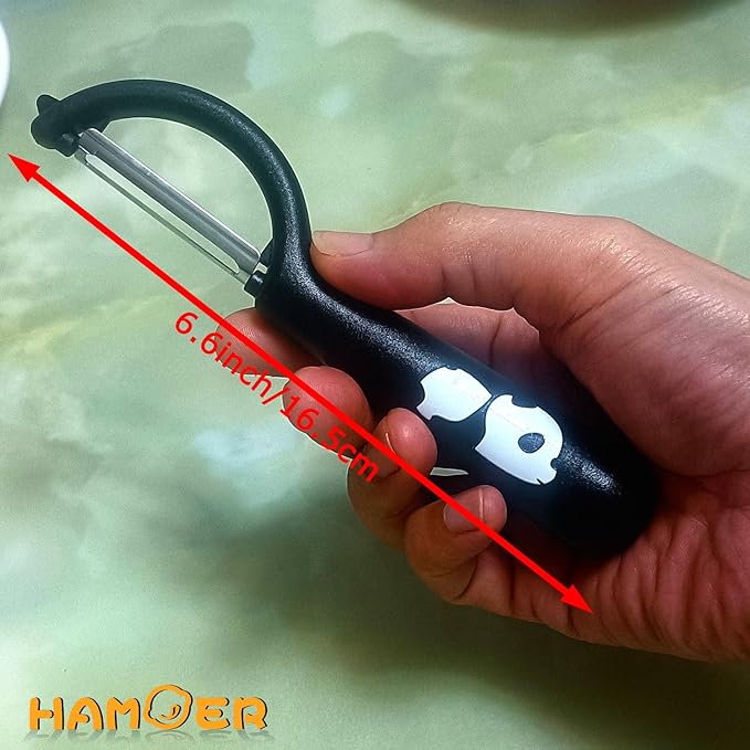 HAMOER Lemon Zester Tool with Channel Knife Citrus Twist Making Tool Ergonomic Curved Handle Gold-Black