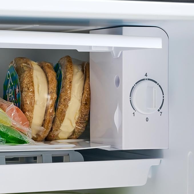 Igloo 3.2 Cu.Ft. Single Door Compact Refrigerator with Freezer - Slide Out Glass Shelf, Perfect for Homes, Offices, Dorms - Platinum