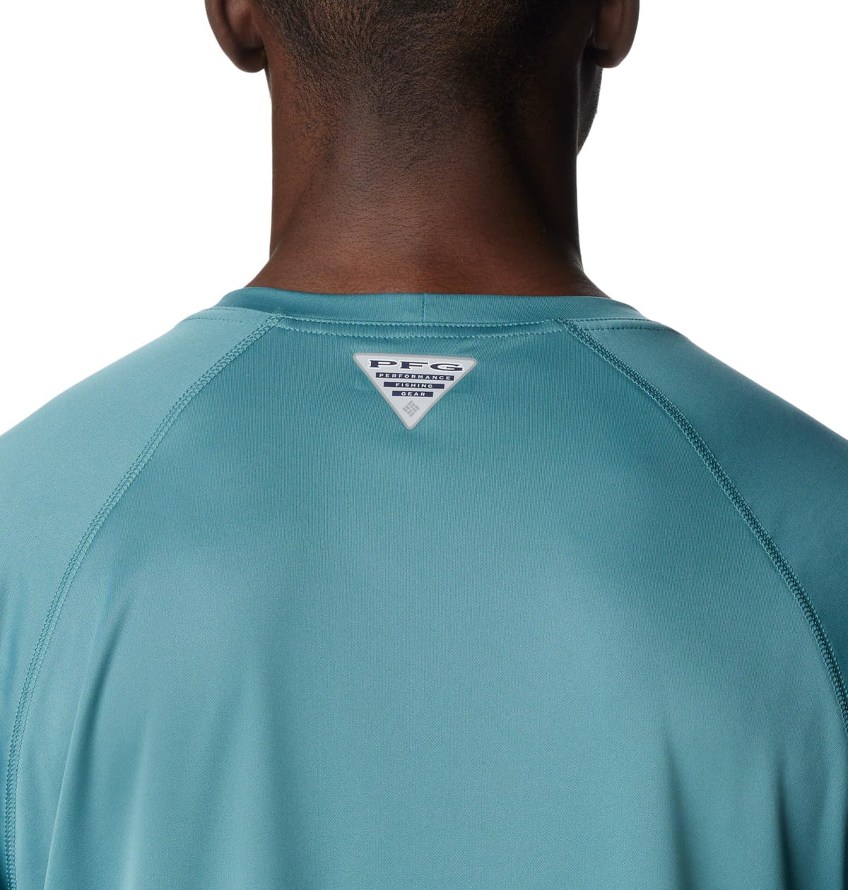 Columbia Men's Terminal Tackle Long Sleeve Fishing Shirt, Tranquil Teal/Orange Reef Logo, X-Small