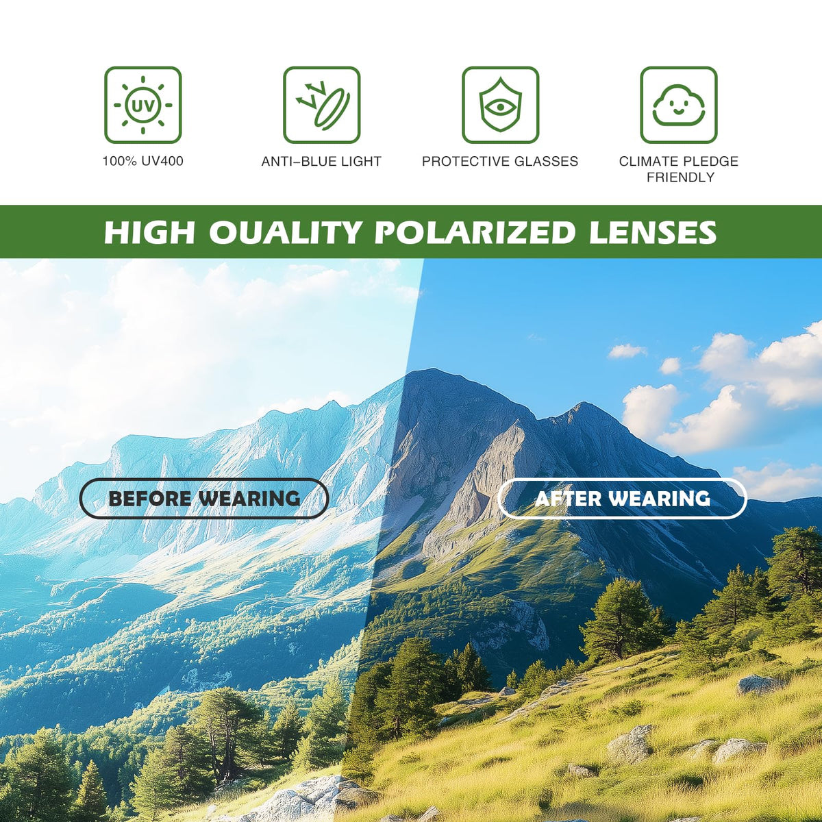 Fanshen Square Polarized Sunglasses for Men, 3 Pack Lightweight UV Protection Sun Glasses for Driving Fishing Golf (Black/G15/Brown)