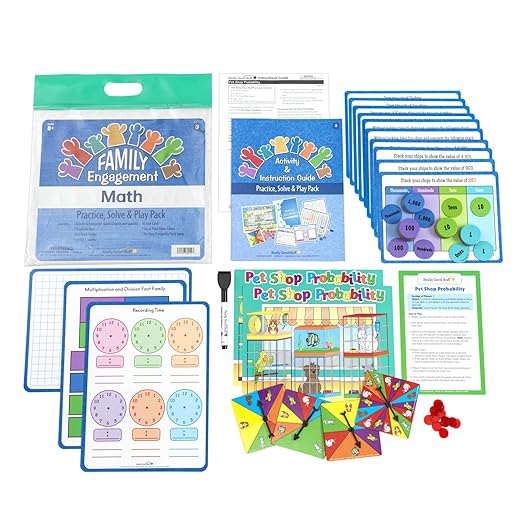 Really Good Stuff Family Engagement Math – Practice, Solve & Play Pack - Third Grade