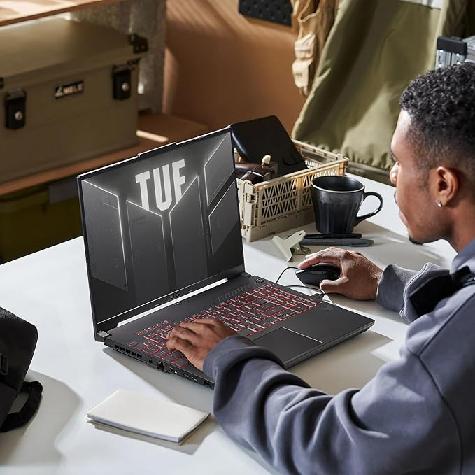 ASUS TUF Gaming A16 Laptop, 16”FHD + 144Hz Gaming Laptop, AMD Ryzen 7-7445HS, NVIDIA GeForce RTX 4050, 16 GB DDR5, 1 TB SSD, BK, Gray, Windows 11 Home, TWE Laptop Foldable Stand