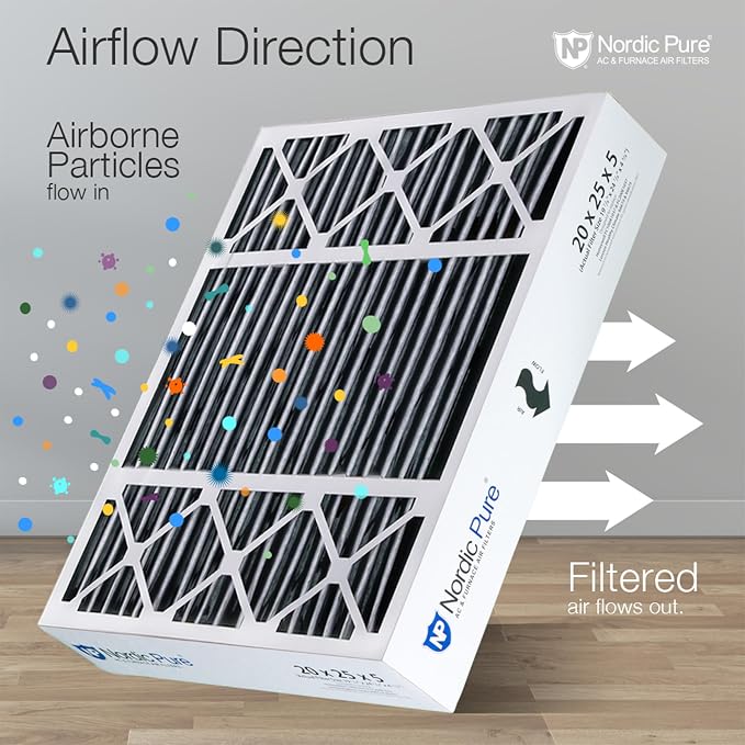 Nordic Pure 20x25x5 Honeywell Replacement Air Filters MERV 10 Plus Carbon 4 Pack