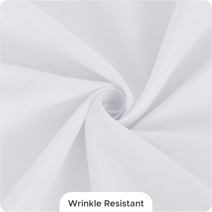 Fitable 8 Pack Rectangle Tablecloths: Stain Resistant Wrinkle Free Fabric Table Clothes, Washable Reusable Polyester Table Covers for Wedding Party Birthday Banquet Reception(White, 90x132 Inch)