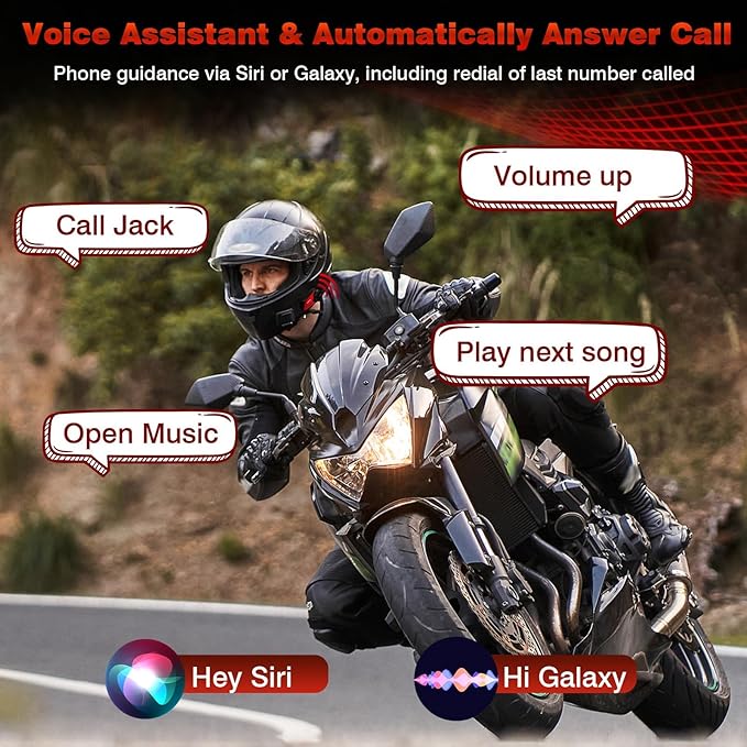 Motorcycle Helmet Headset Support 8 Riders Group Intercom Communication System X8 Intercom with Music Sharing/HiFi Sound/3 EQ Music Modes/DSP&CVC Noise Cancellation/IP67/FM Radio/Wake up Siri - 1 Pack