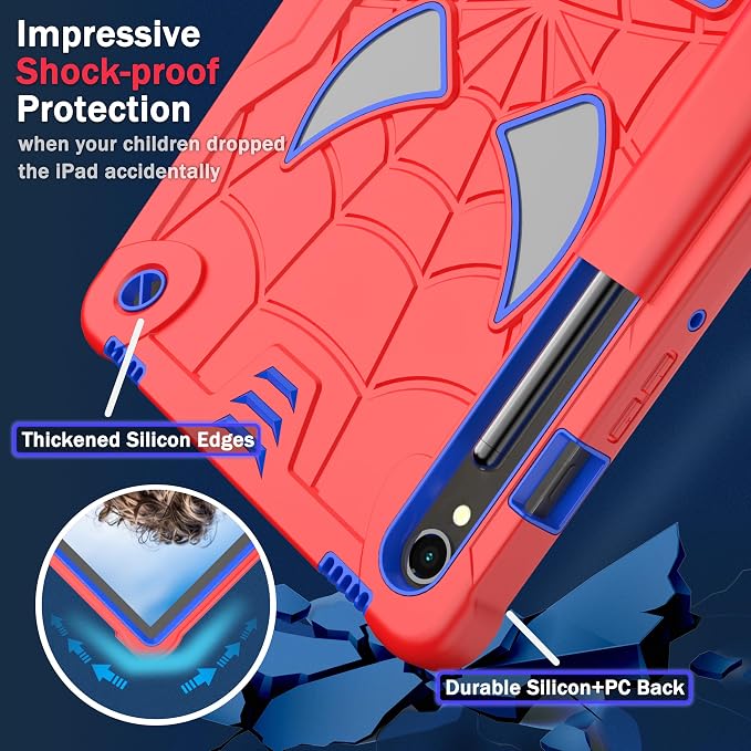 DETUOSI Case for Samsung Galaxy Tab S10 Lite / S10 FE / S9 FE 10.9-Inch with S Pen Holder + Shoulder Strap3-Layer Hybrid Heavy Duty Full-Body Shockproof4-Angle Viewing Protective Cover