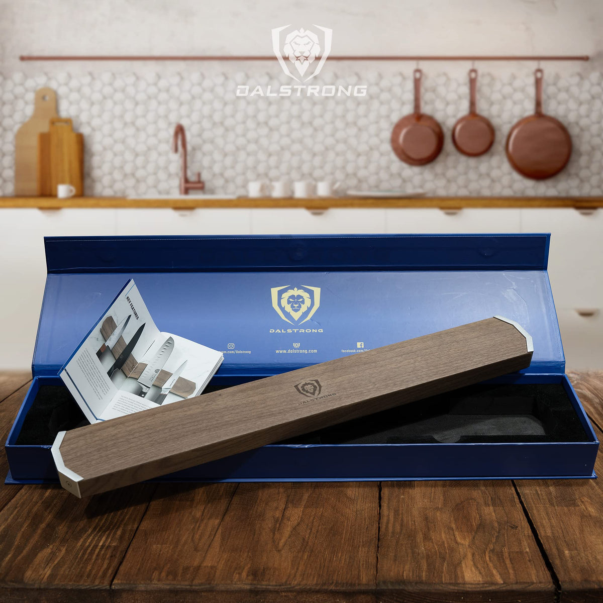 DALSTRONG Magnetic Knife Holder Wall - Premium North American Walnut Wood - Knife Magnetic Strip - Aluminum Frame - 18" x 2.5" - Powerful Magnet Kitchen Bar - Easy Mount - Safely Display your Knives