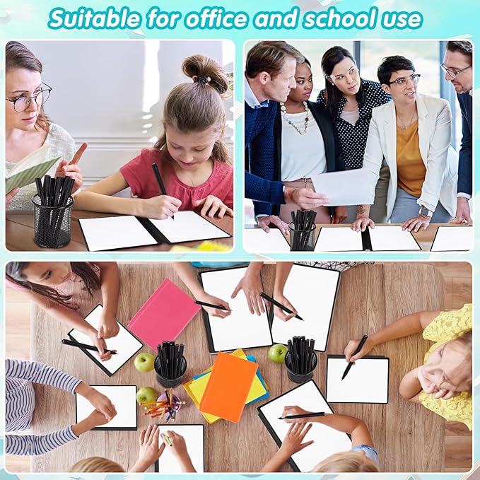 12 Packs A5 Dry Erase Board Back to School Portable Double Sided Folding Whiteboards with Pen Small Dry Erase Board for Study Meeting Doodling Planning Home School Office Classroom