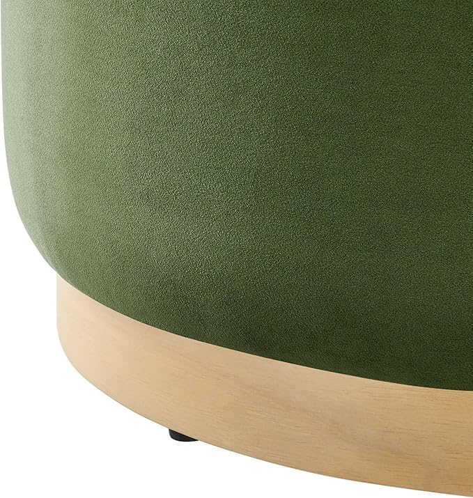 Modway Large 23" Round Performance Velvet Upholstered Upholstered Ottoman