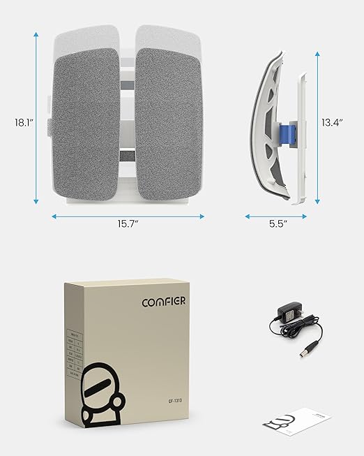 COMFIER Heated Lumbar Support Pillow with Vibration Massage, Back Support Cushion for Office Chair, Graphene Heating Chair Back Massager for Car Gaming Chair, Adjustable Height Up to 18.1 Inches